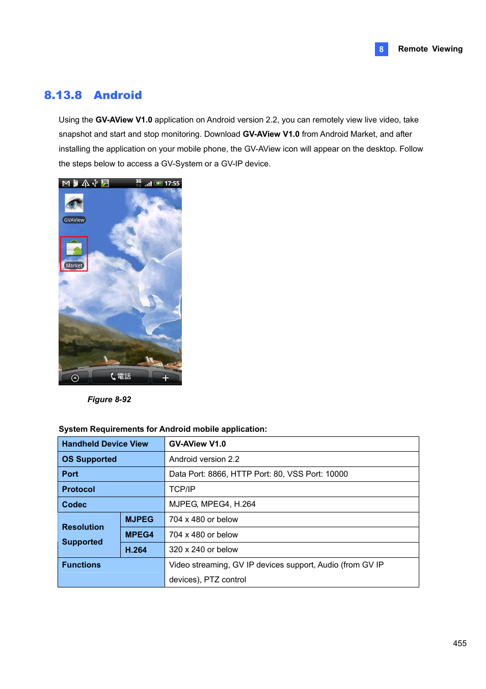 8 android | CCTV Camera Pros Geovision 8.4 Multicam Digital Surveillance System User Manual | Page 471 / 648