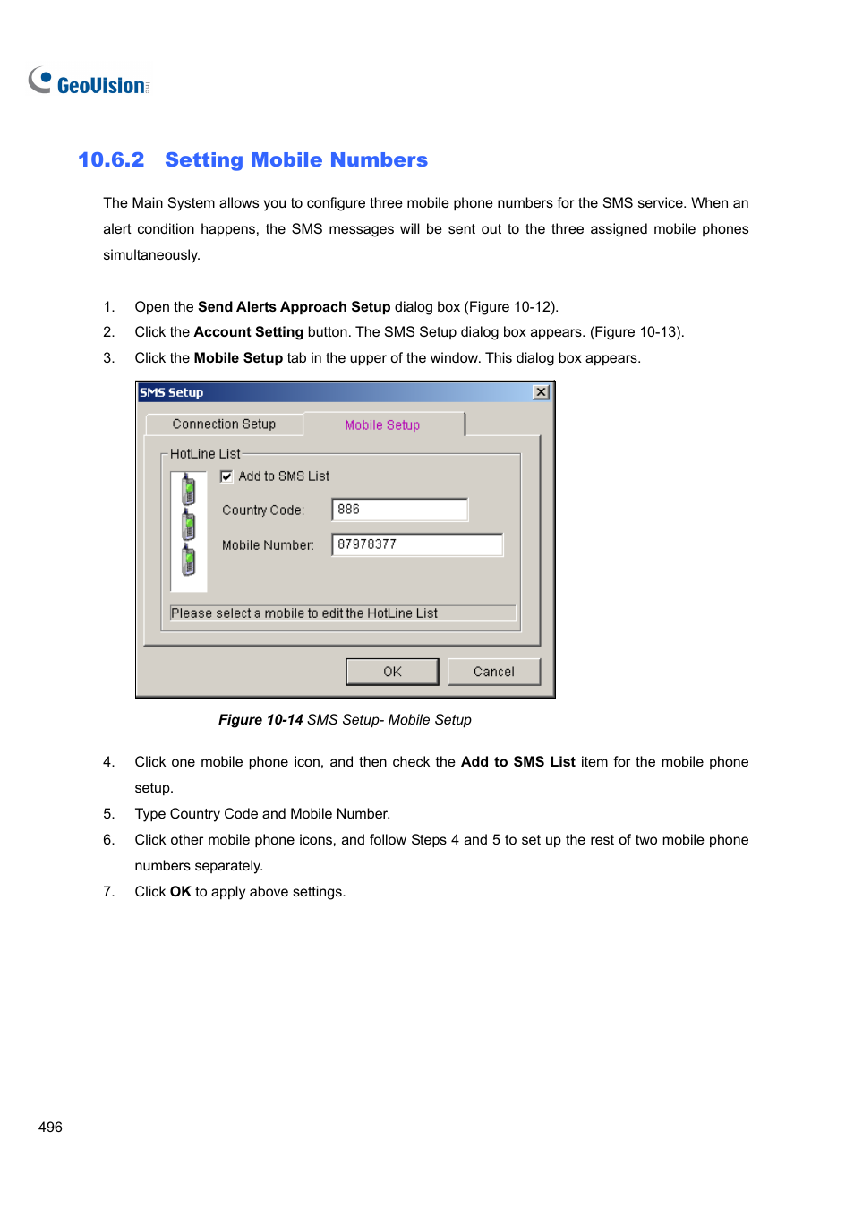 2 setting mobile numbers | CCTV Camera Pros Geovision 8.4 Multicam Digital Surveillance System User Manual | Page 512 / 648