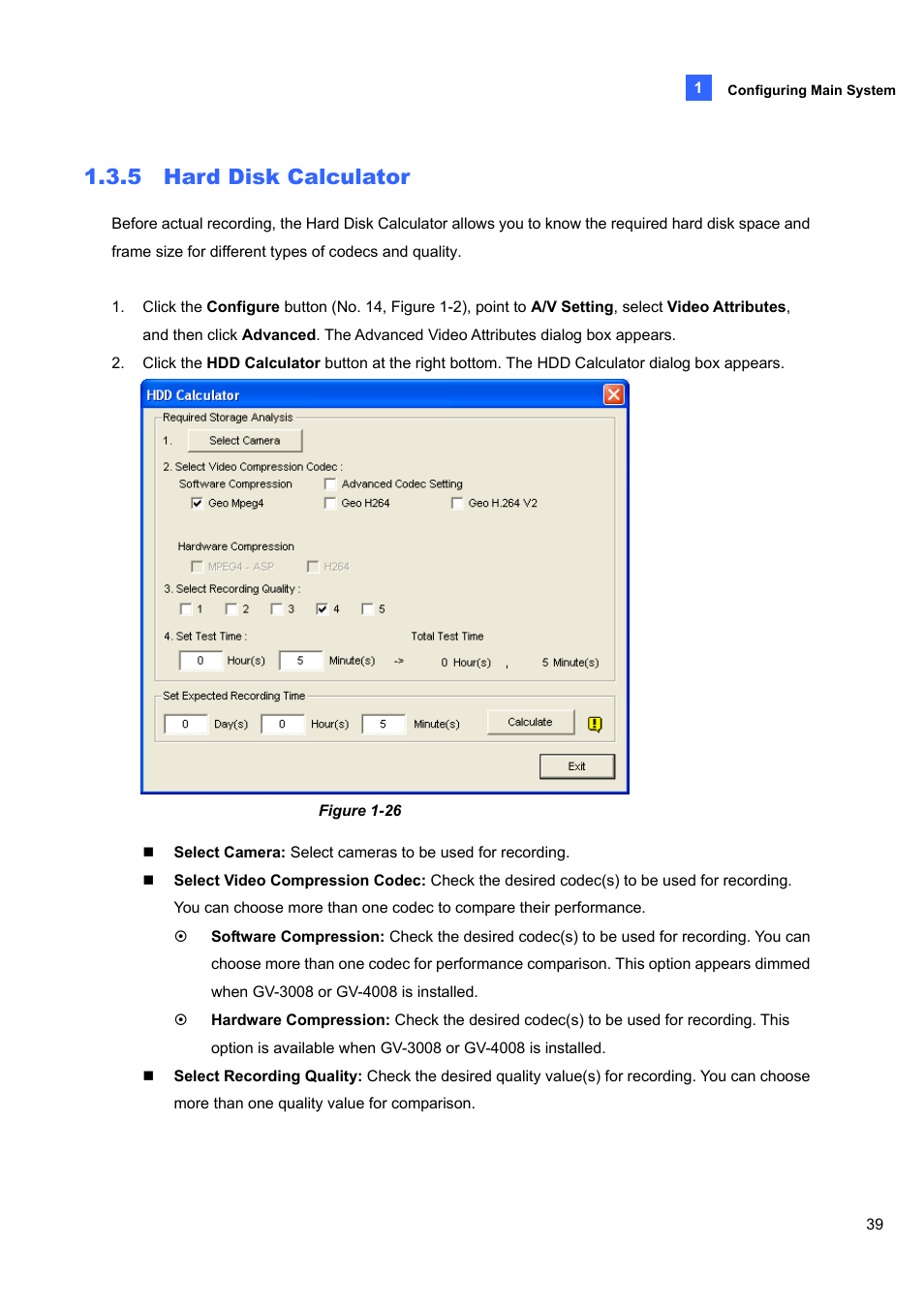 5 hard disk calculator | CCTV Camera Pros Geovision 8.4 Multicam Digital Surveillance System User Manual | Page 55 / 648