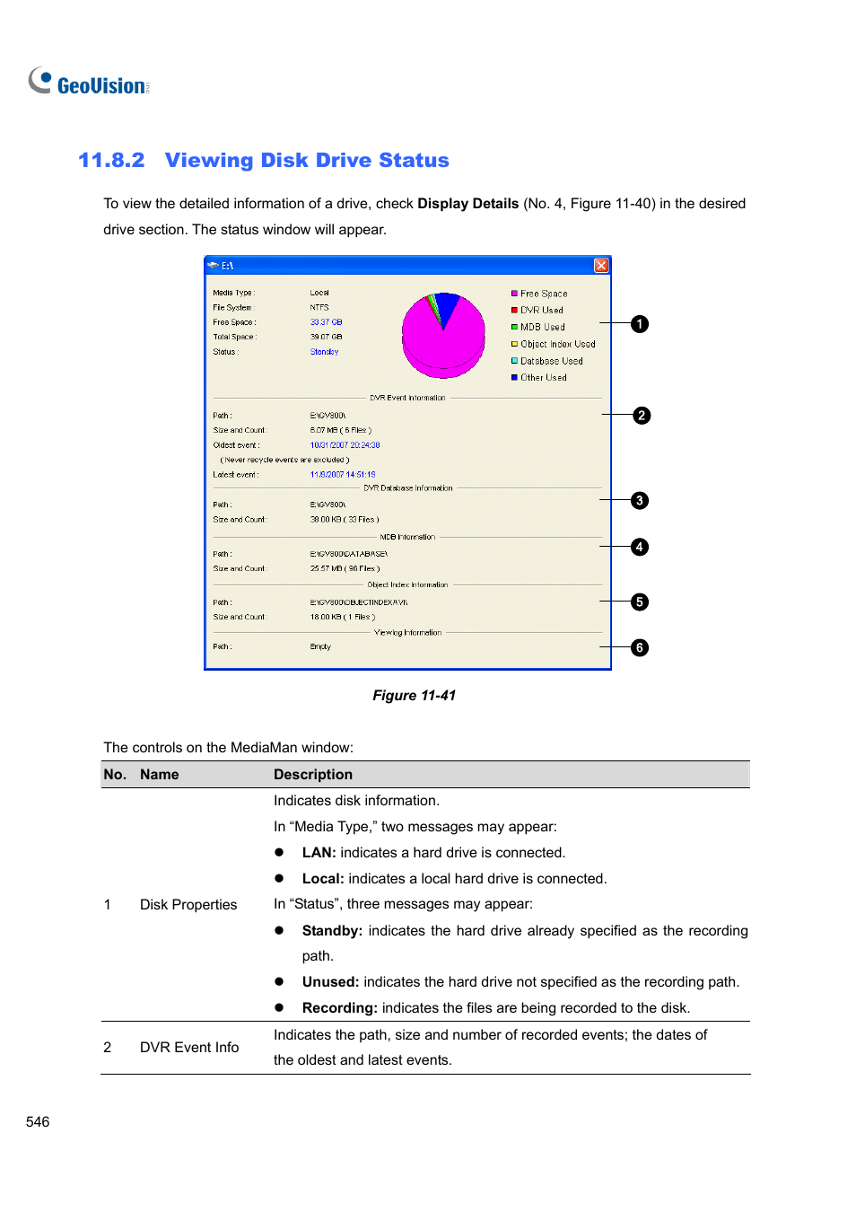 2 viewing disk drive status | CCTV Camera Pros Geovision 8.4 Multicam Digital Surveillance System User Manual | Page 562 / 648