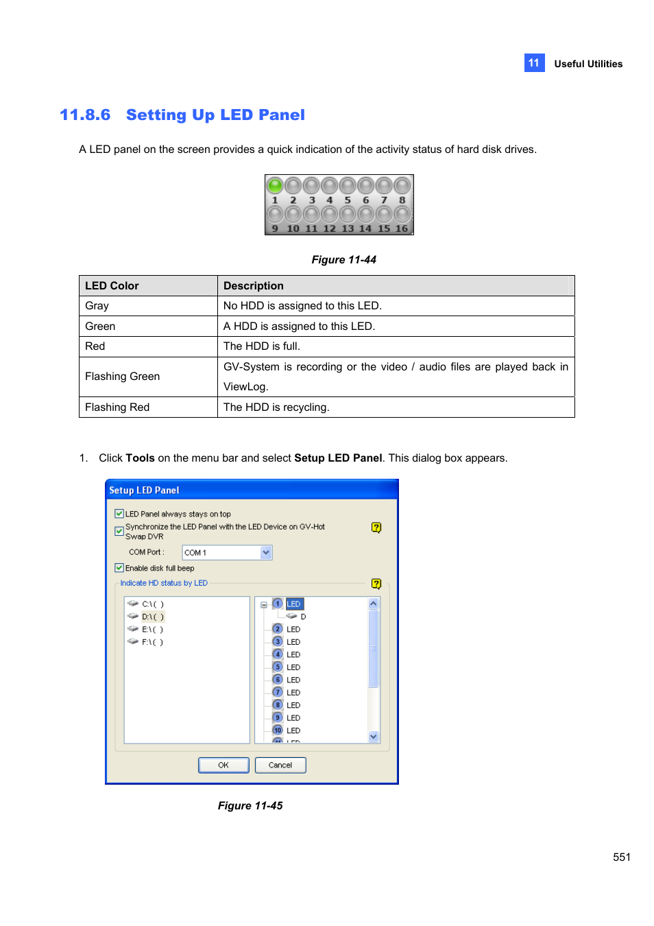 6 setting up led panel | CCTV Camera Pros Geovision 8.4 Multicam Digital Surveillance System User Manual | Page 567 / 648