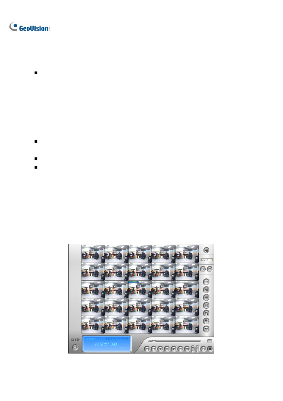 Playback screen layout | CCTV Camera Pros Geovision 8.2 Multicam Digital Surveillance System User Manual | Page 194 / 445