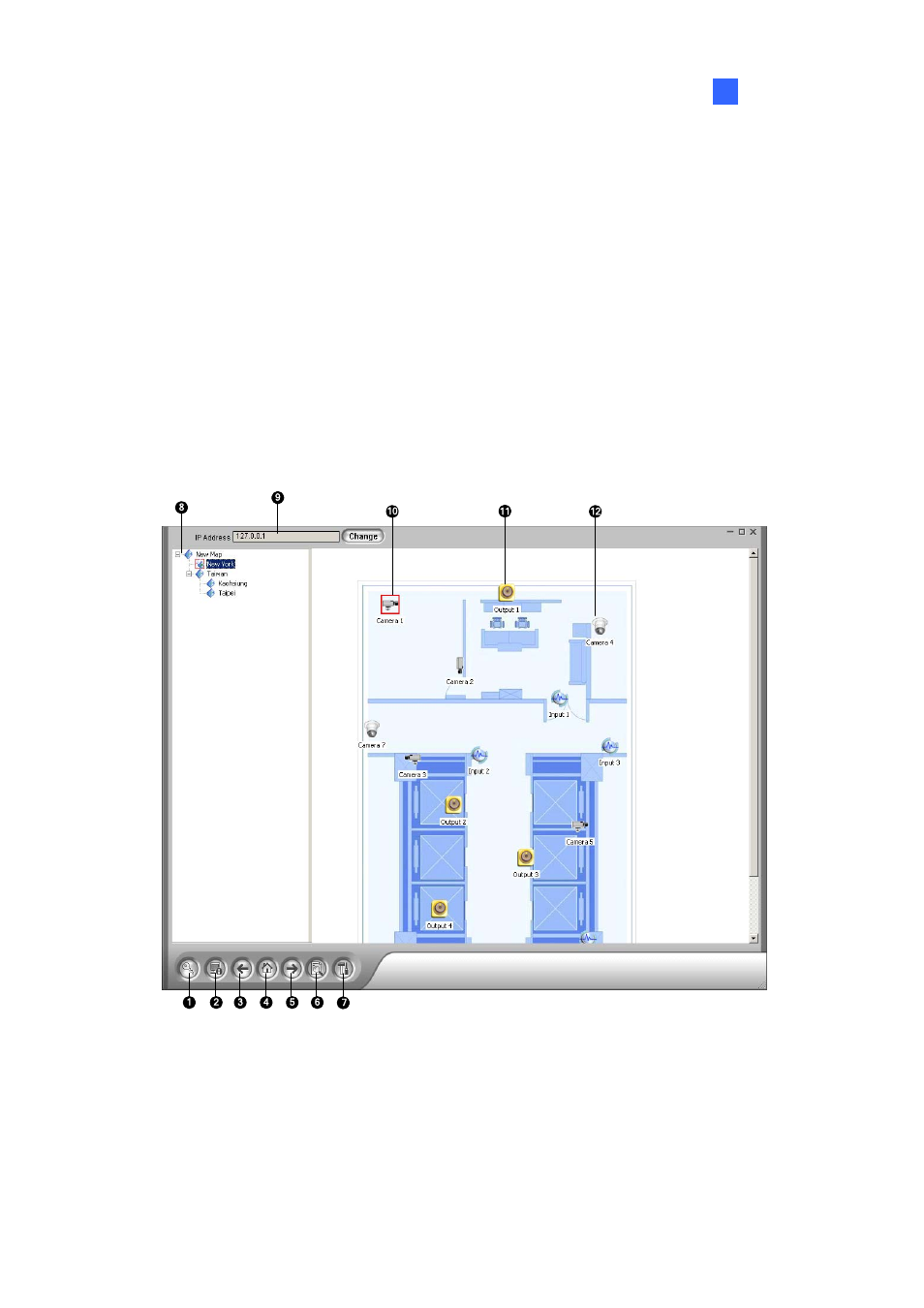 Starting e-map from a remote site, The remote e-map window | CCTV Camera Pros Geovision 8.2 Multicam Digital Surveillance System User Manual | Page 331 / 445