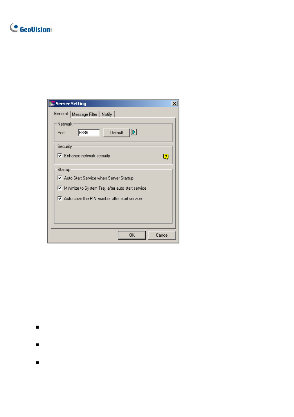 Server settings | CCTV Camera Pros Geovision 8.2 Multicam Digital Surveillance System User Manual | Page 354 / 445