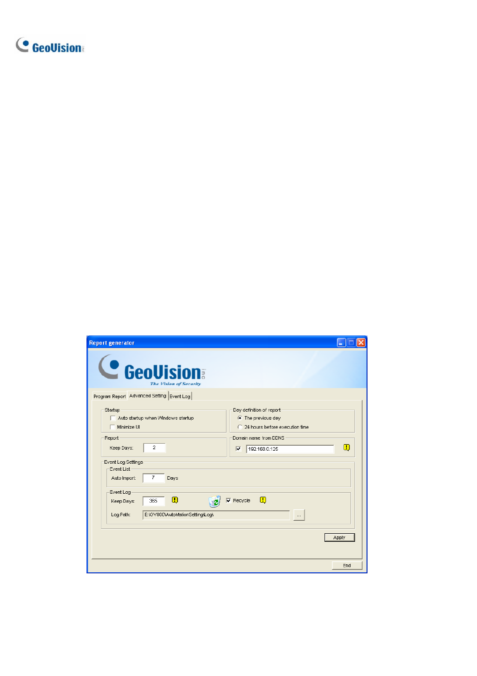 Report generator, Starting report generator, Setting up report generator | CCTV Camera Pros Geovision 8.2 Multicam Digital Surveillance System User Manual | Page 434 / 445