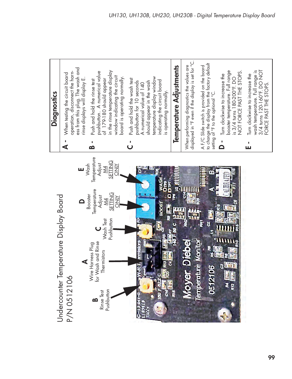 Diagnostics a, Temperature adjustments | CHAMPION UL-130 Manual User Manual | Page 109 / 116