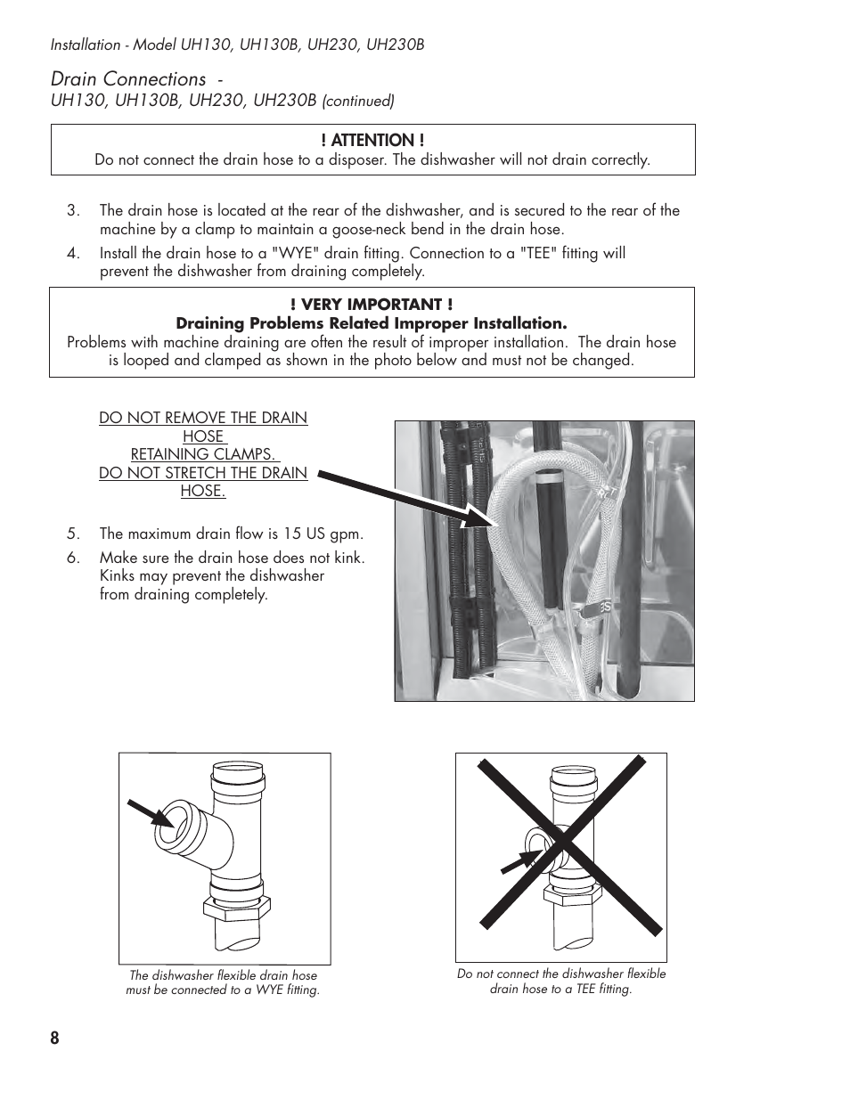 Drain connections | CHAMPION UL-130 Manual User Manual | Page 18 / 116
