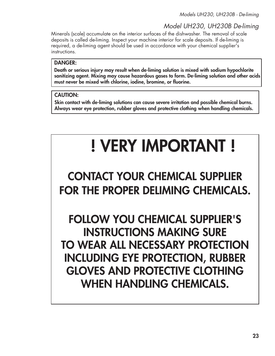 Very important | CHAMPION UL-130 Manual User Manual | Page 33 / 116