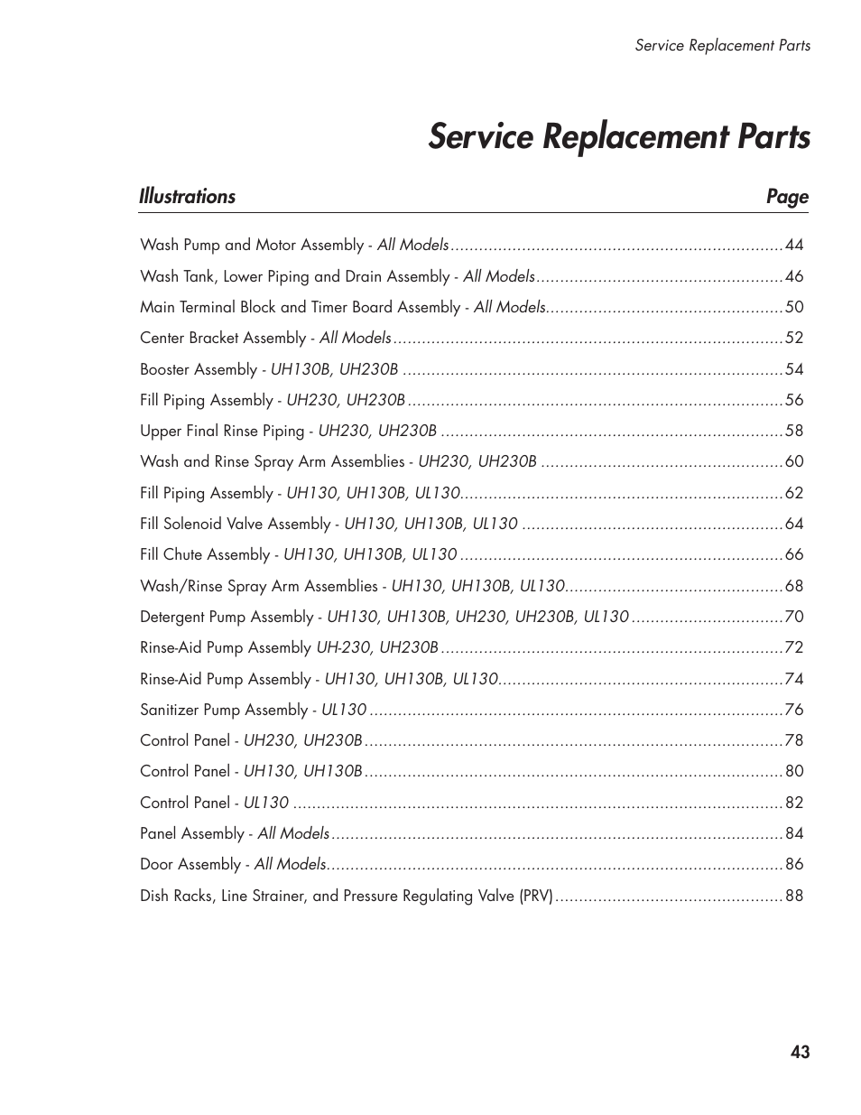Uh130230_43106_111213a, Service replacement parts | CHAMPION UL-130 Manual User Manual | Page 53 / 116