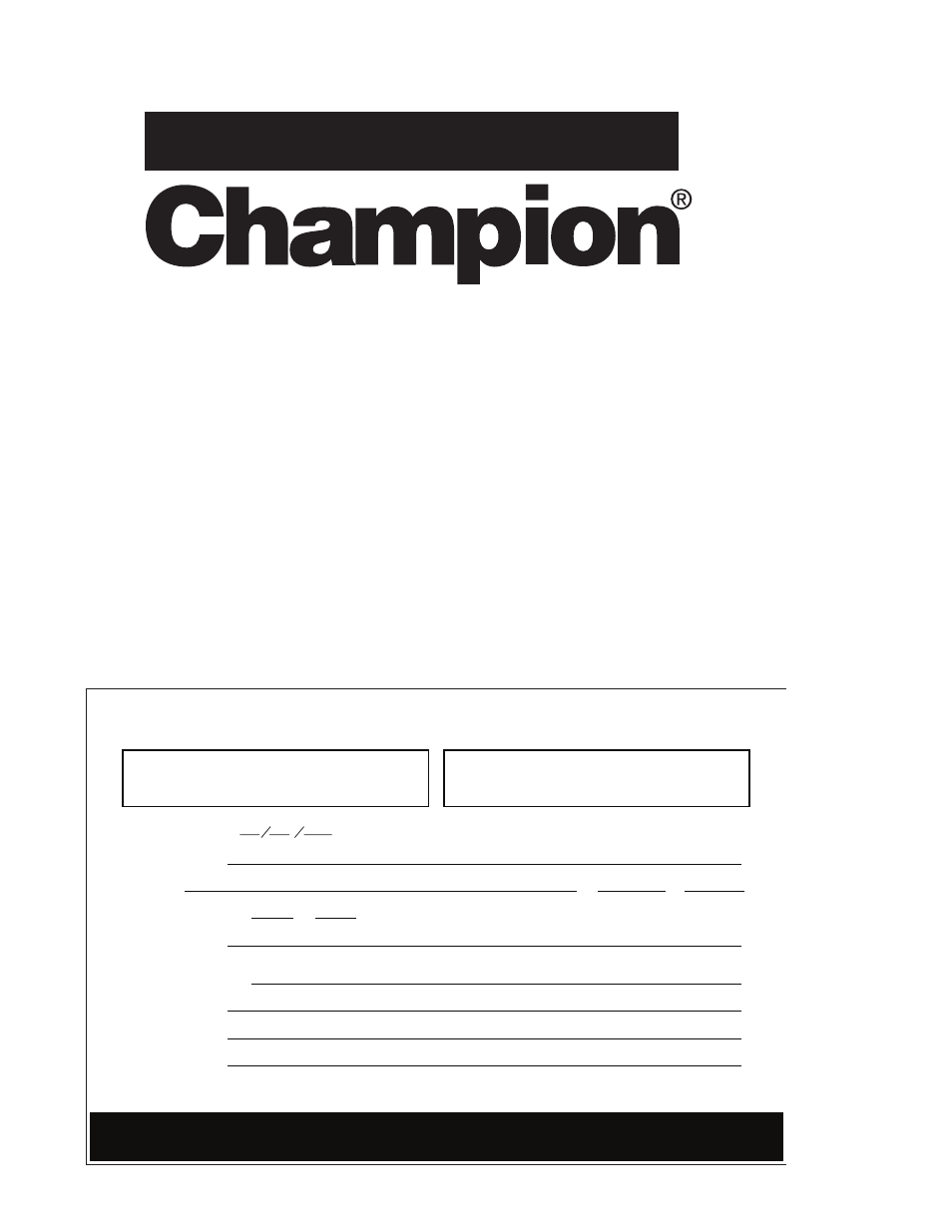 Product registration by fax, Important important | CHAMPION CG Manual User Manual | Page 4 / 50