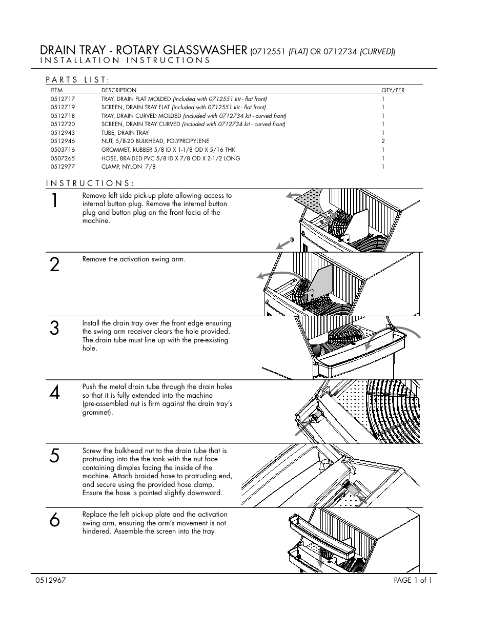 Drain tray - rotary glasswasher | CHAMPION CG Manual User Manual | Page 48 / 50