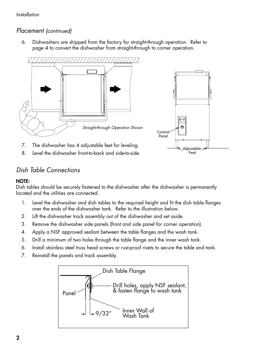 Placement, Dish table connections | CHAMPION DH5000 VHR Manual User Manual | Page 10 / 122