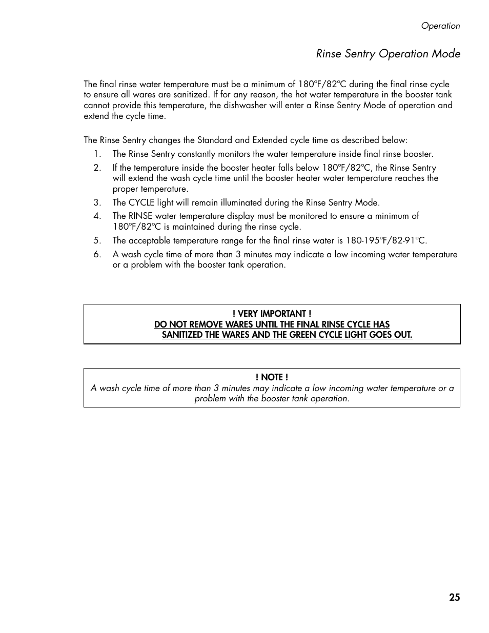Rinse sentry operation mode | CHAMPION DH5000 VHR Manual User Manual | Page 33 / 122