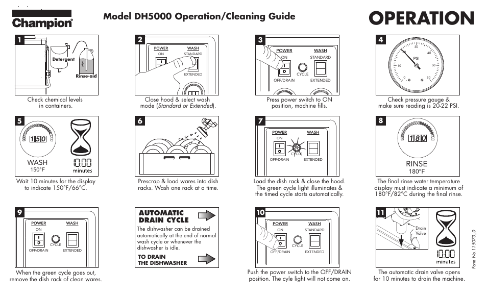 CHAMPION DH5000 VHR Cleaning Guide User Manual | 2 pages