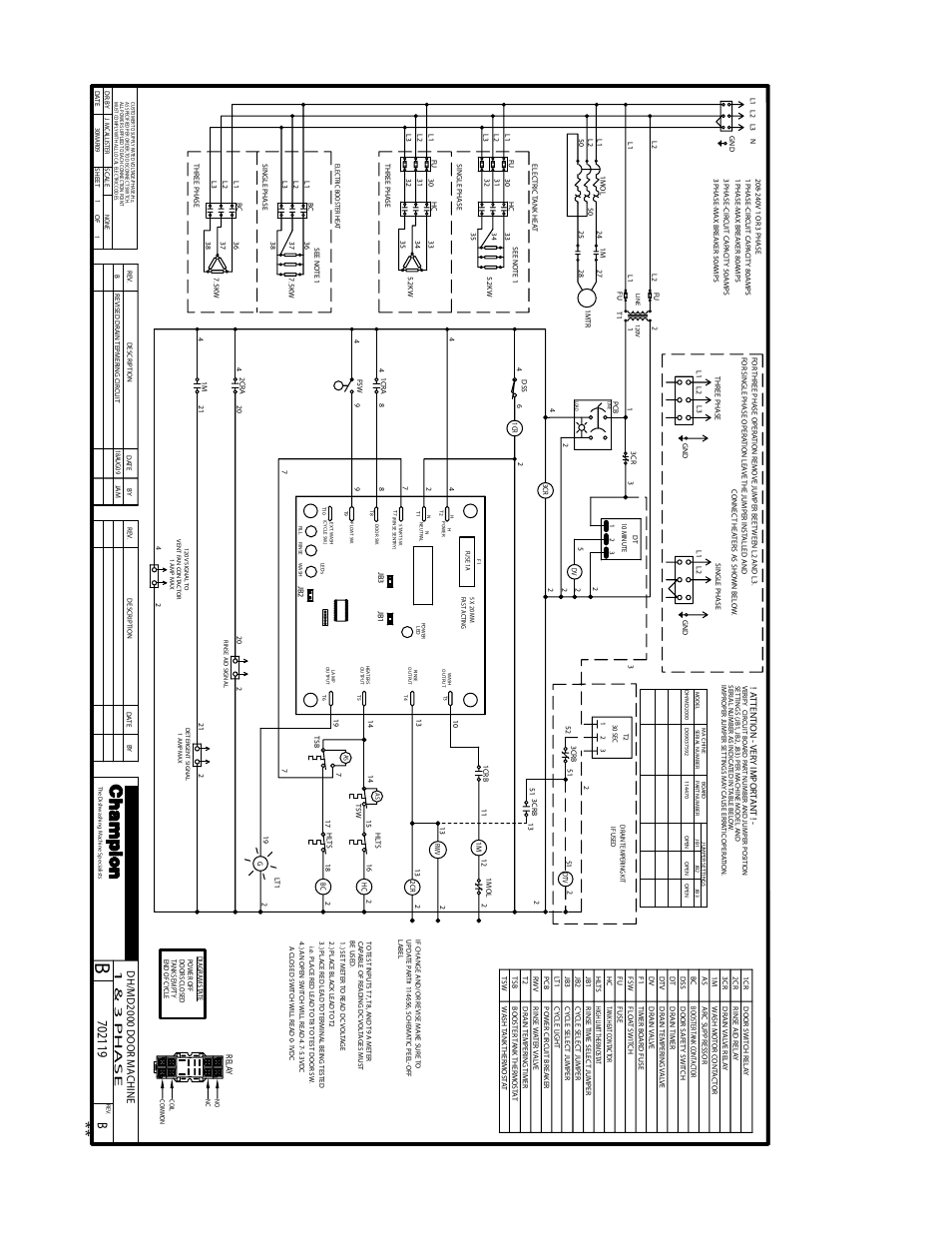 Electrical schematic | CHAMPION Versa-Clean DH2000 Manual User Manual | Page 44 / 46