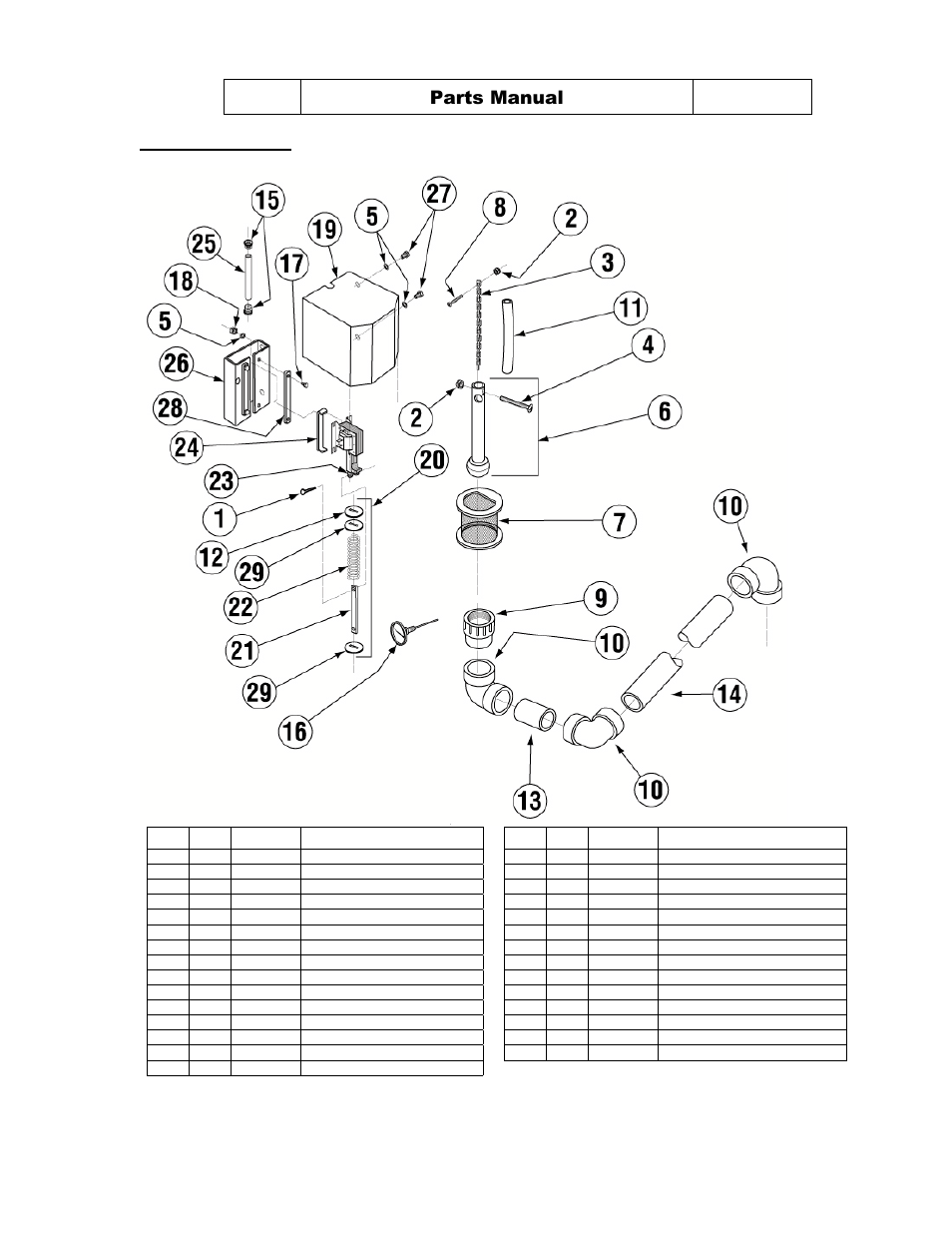 Drain system assembly, Description, Parts manual | CHAMPION DL2000 Manual User Manual | Page 25 / 27