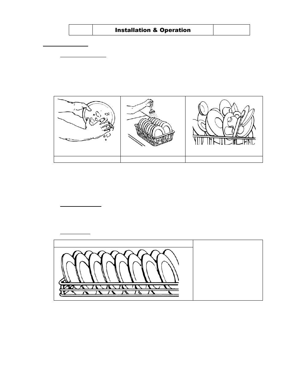 Operating instructions, Scraping and pre-rinse, Sorting and racking | Racking dishes, Wet scraping, Hand scraping | CHAMPION DL2000 Manual User Manual | Page 8 / 27