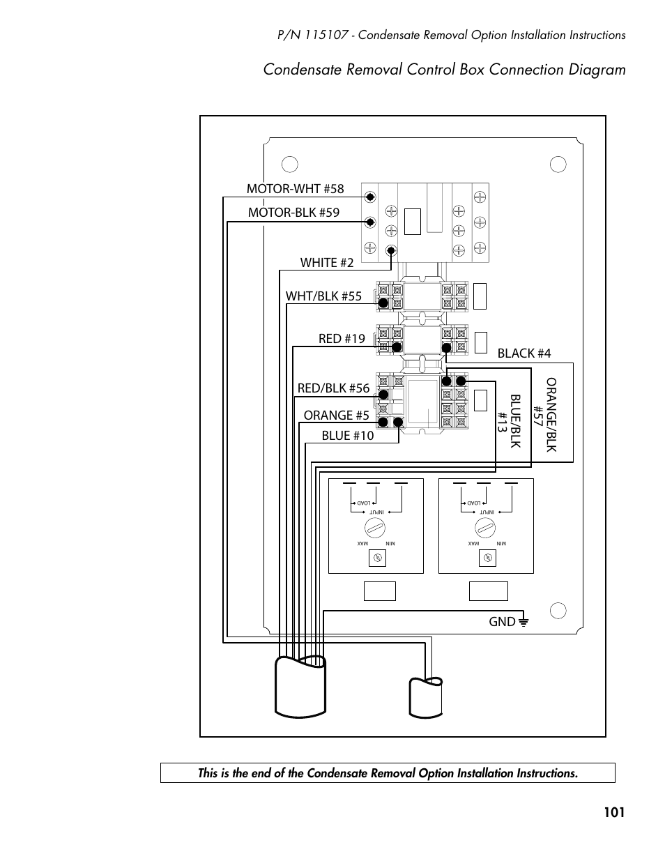 Clt ft, Condensate removal control box connection diagram | CHAMPION DH5000T Single Source Gas Manual User Manual | Page 109 / 124