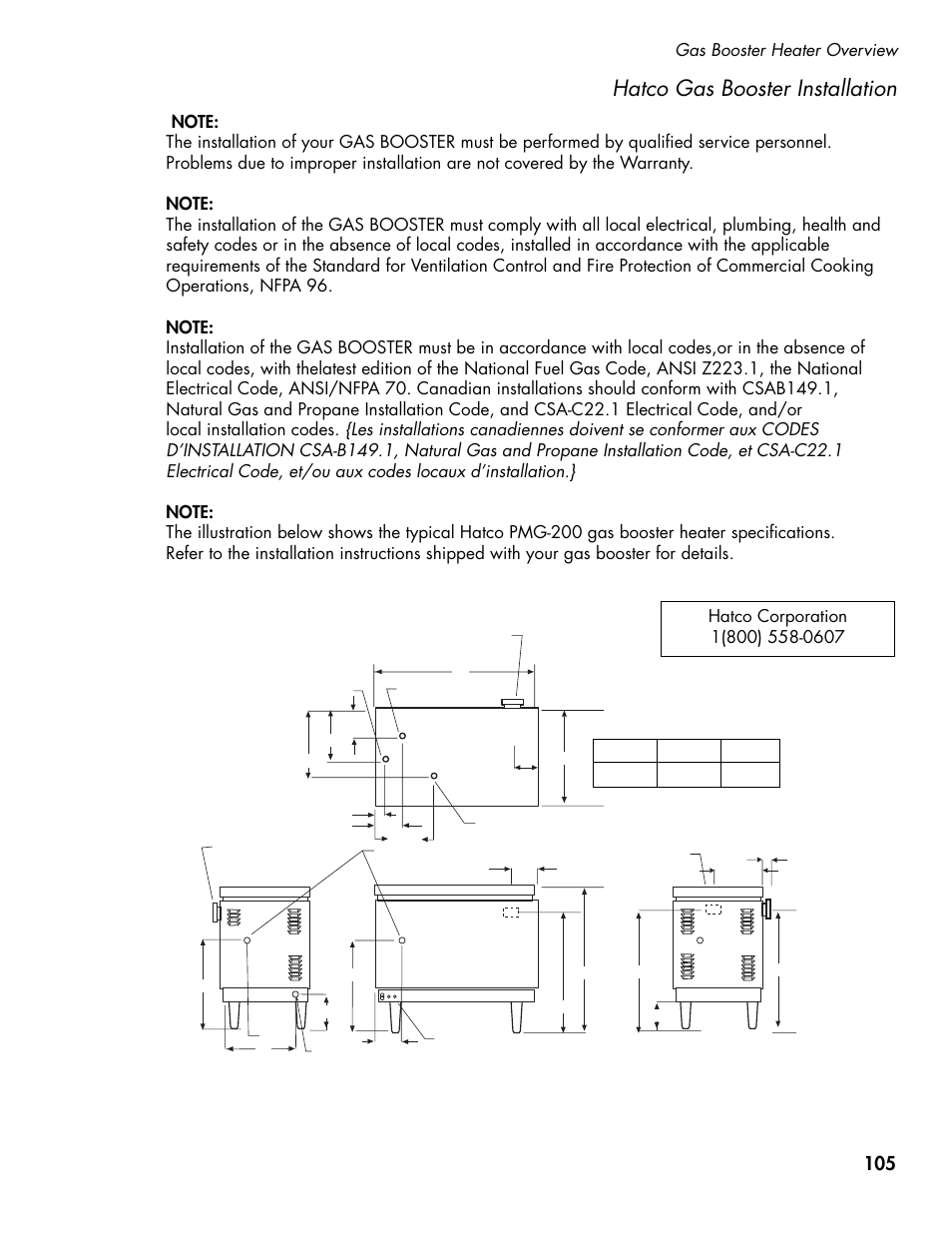 Hatco gas booster installation | CHAMPION DH5000T Single Source Gas Manual User Manual | Page 113 / 124