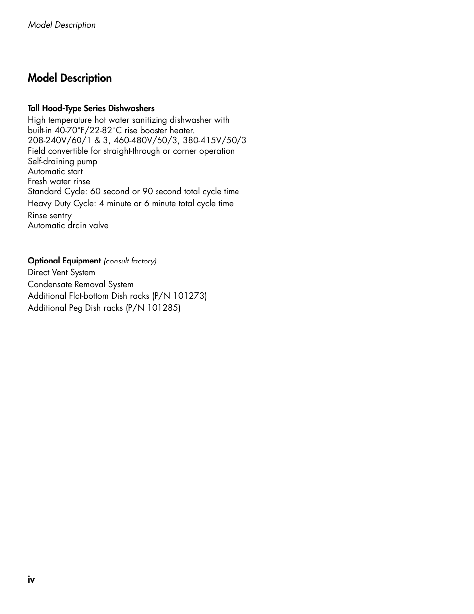 Model description | CHAMPION DH5000T Single Source Gas Manual User Manual | Page 8 / 124