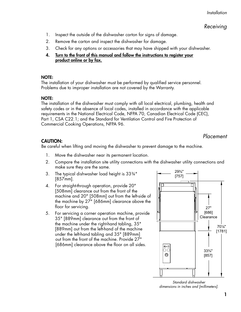 Dhmdhh_130_061914, Receiving, Placement | CHAMPION DH5000T Single Source Gas Manual User Manual | Page 9 / 124
