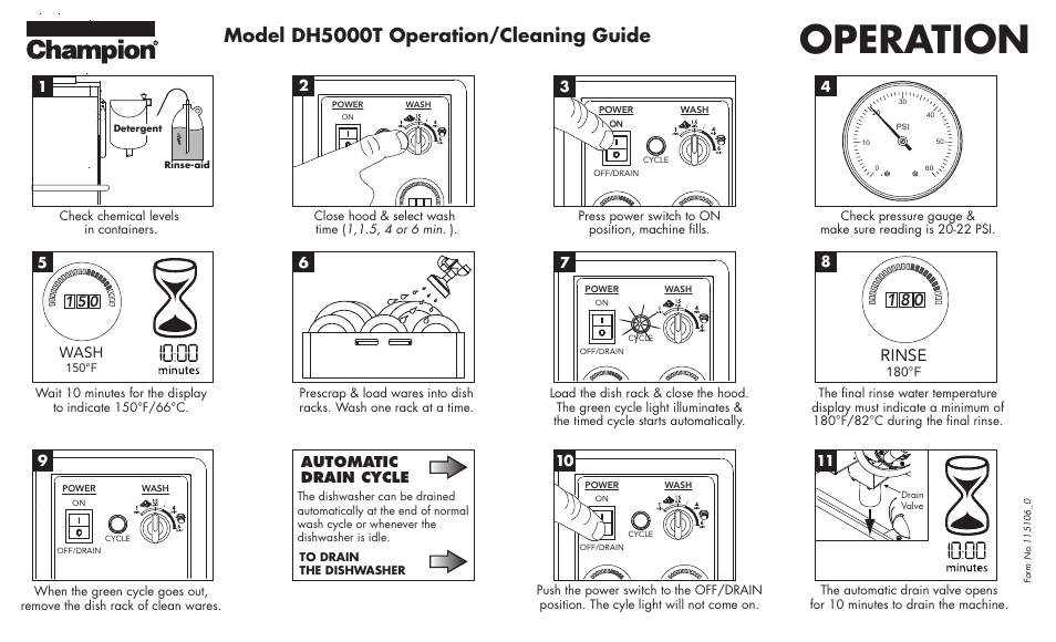 CHAMPION DH5000T Single Source Gas Cleaning Guide User Manual | 2 pages