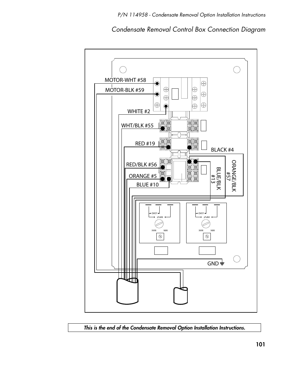 Clt ft, Condensate removal control box connection diagram | CHAMPION DH5000 Single Source Gas Door Machine Manual User Manual | Page 109 / 122