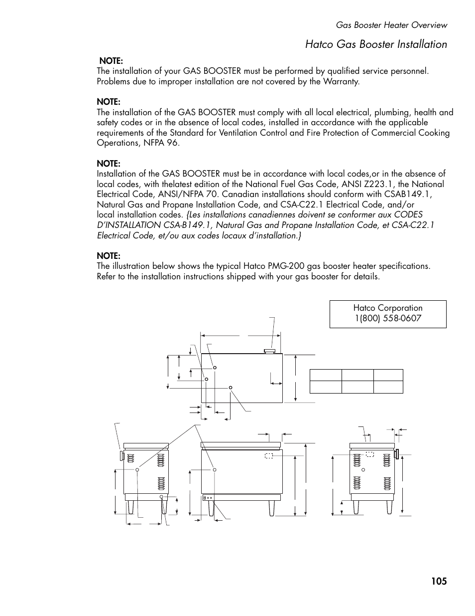 Hatco gas booster installation | CHAMPION DH5000 Single Source Gas Door Machine Manual User Manual | Page 113 / 122