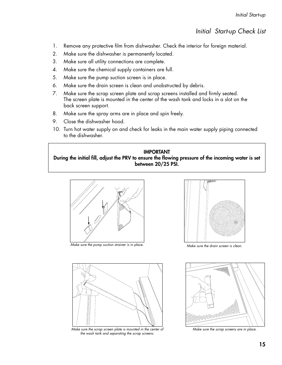 Initial start-up check list | CHAMPION DH5000 Single Source Gas Door Machine Manual User Manual | Page 23 / 122