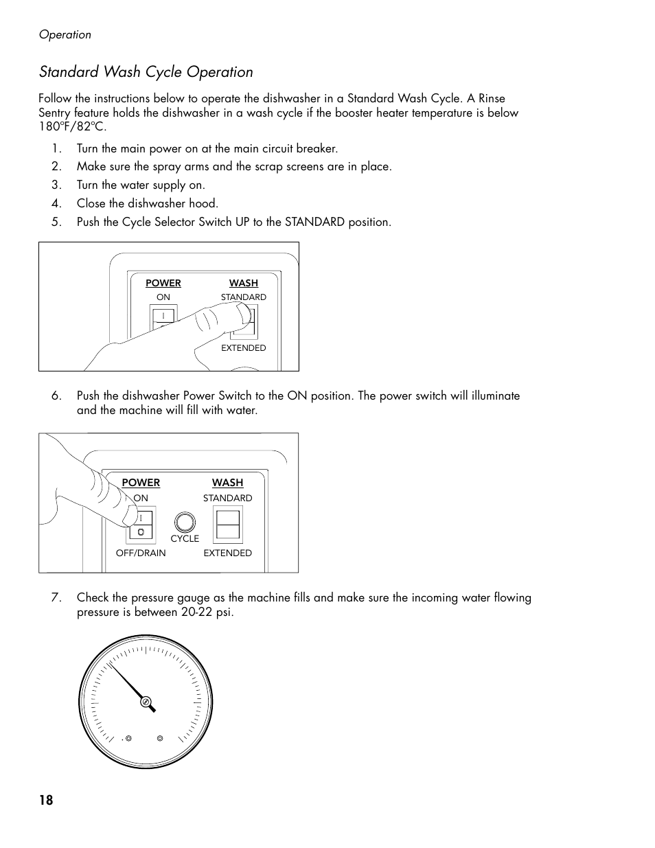Standard wash cycle operation | CHAMPION DH5000 Single Source Gas Door Machine Manual User Manual | Page 26 / 122