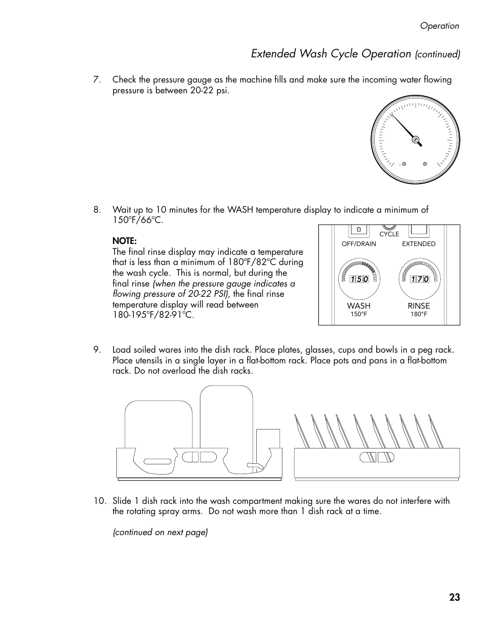 Extended wash cycle operation | CHAMPION DH5000 Single Source Gas Door Machine Manual User Manual | Page 31 / 122