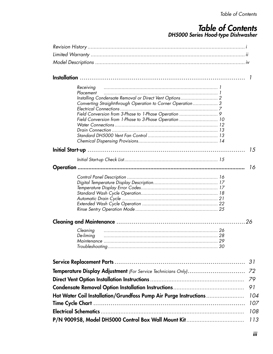 CHAMPION DH5000 Single Source Gas Door Machine Manual User Manual | Page 7 / 122
