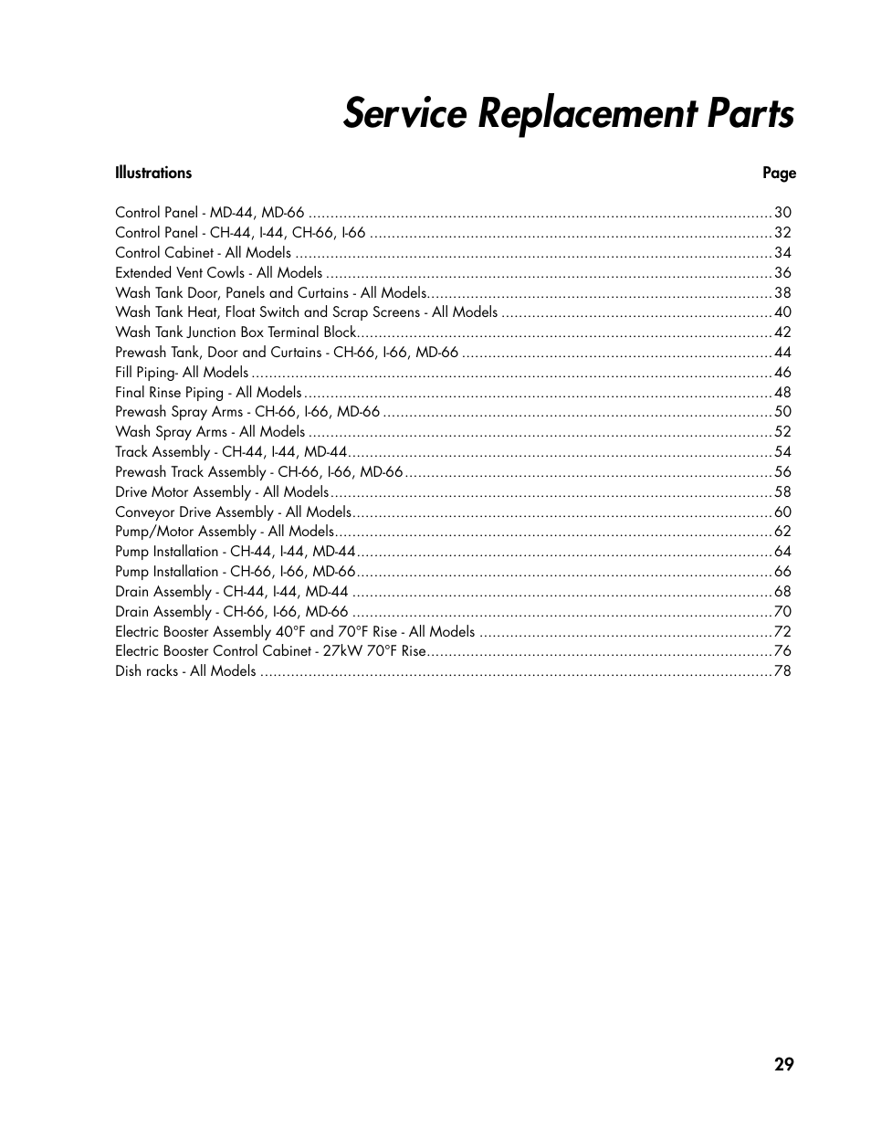 Chmd44_29-80_080714, Service replacement parts | CHAMPION CH66 Manual User Manual | Page 37 / 104