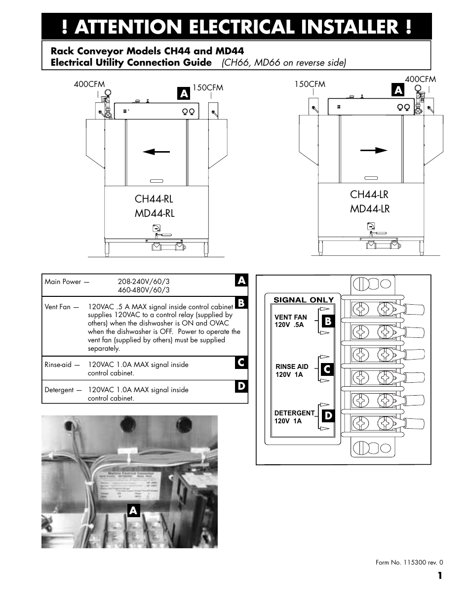 CHAMPION CH66 Electrical Connection Guide User Manual | 2 pages