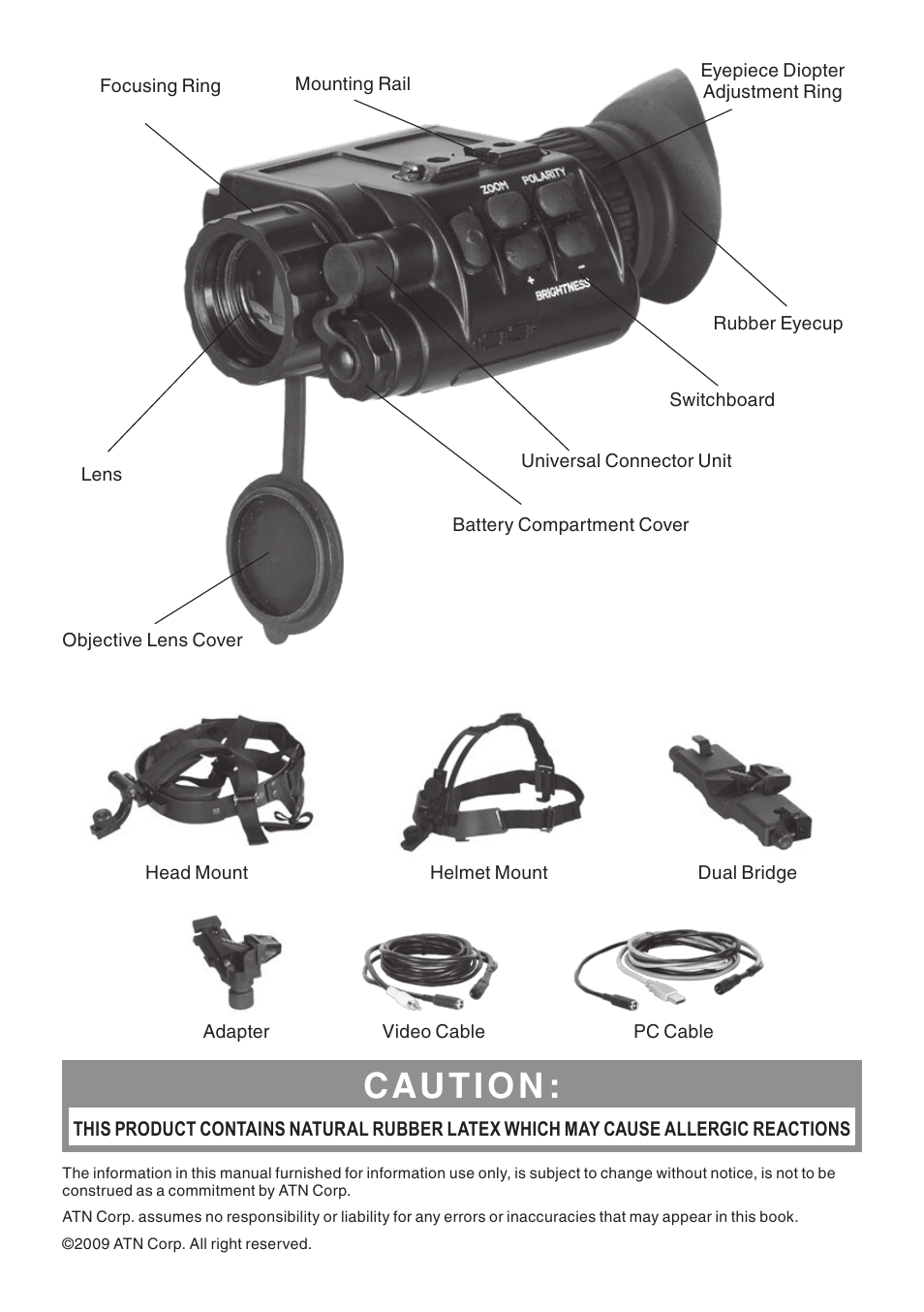 Caution | ATN Thermal Vision Monocular OTIS-14 User Manual | Page 2 / 8