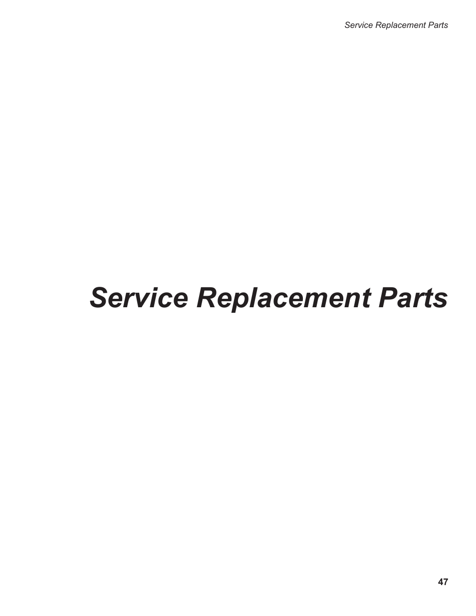 E2_c_101010_47-122, Service replacement parts | CHAMPION EEUCCW8 User Manual | Page 55 / 202