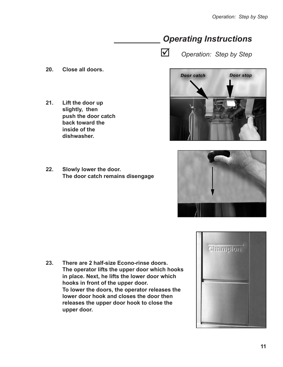 Operating instructions | CHAMPION EUCCW Series User Manual | Page 19 / 230