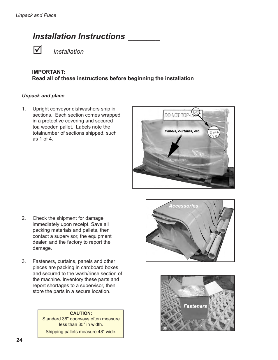 Installation instructions | CHAMPION EUCCW Series User Manual | Page 32 / 230