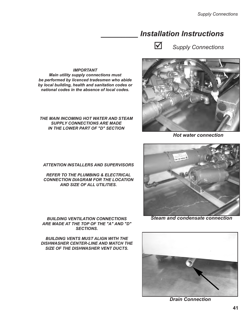 Installation instructions | CHAMPION EUCCW Series User Manual | Page 49 / 230