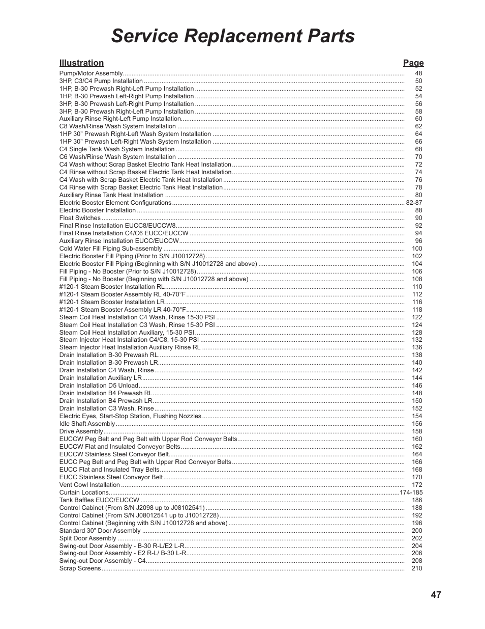 4798_h_05211, Service replacement parts, Illustration page | CHAMPION EUCCW Series User Manual | Page 55 / 230