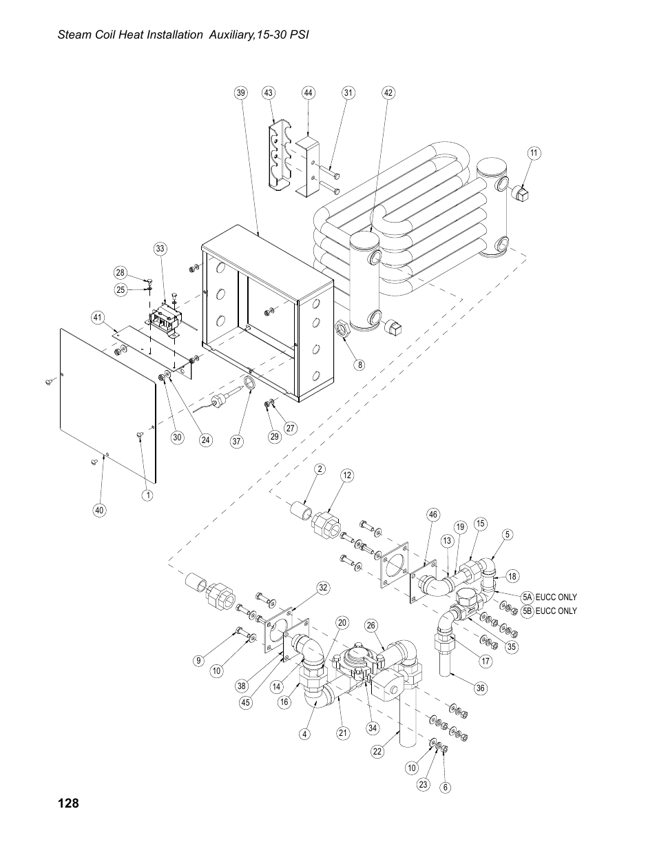Steam coil heat installation auxiliary,15-30 psi | CHAMPION EUCC Series User Manual | Page 136 / 230