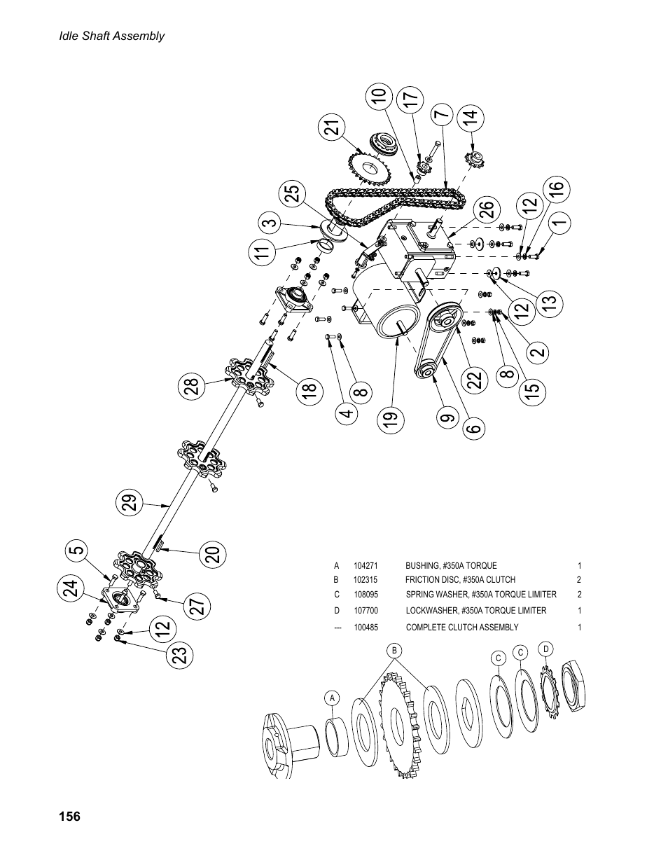 Idle shaft assembly | CHAMPION EUCC Series User Manual | Page 164 / 230