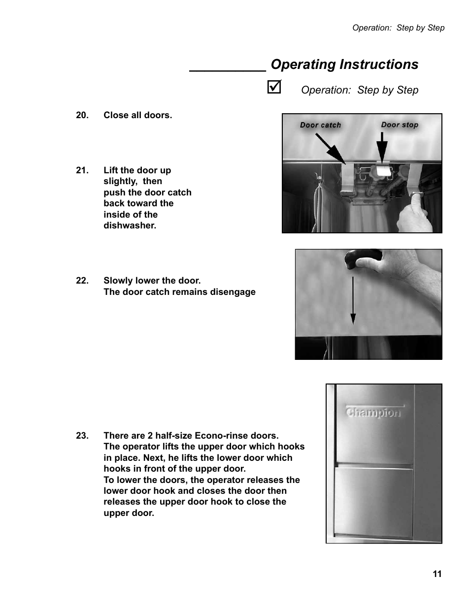 Operating instructions | CHAMPION EUCC Series User Manual | Page 19 / 230