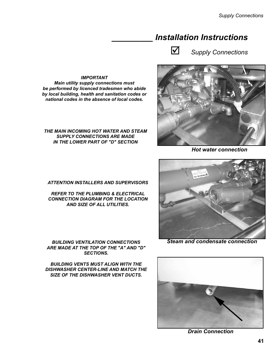 Installation instructions | CHAMPION EUCC Series User Manual | Page 49 / 230