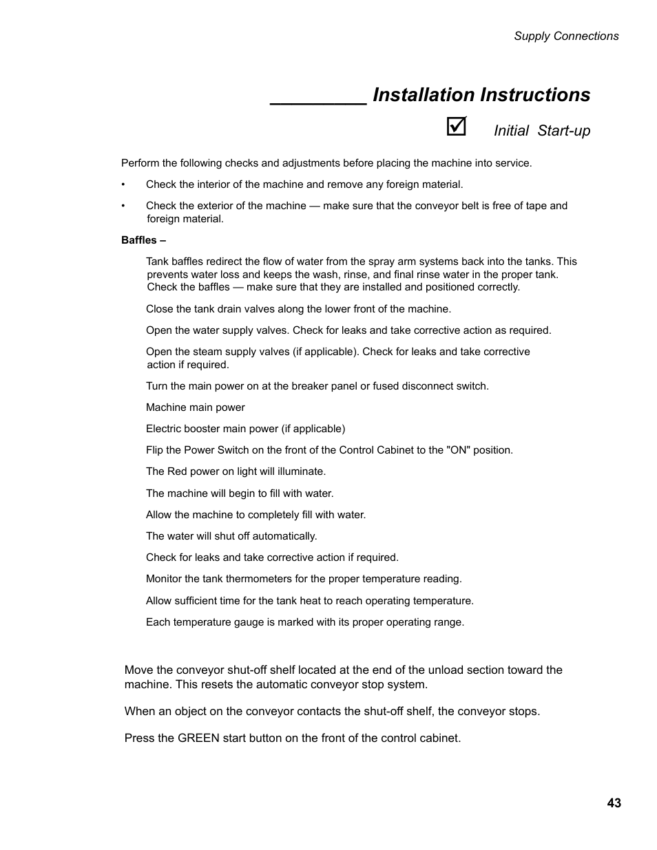Installation instructions, Initial start-up | CHAMPION EUCC Series User Manual | Page 51 / 230