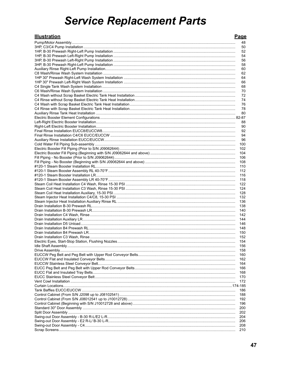 4798g_82510, Service replacement parts, Illustration page | CHAMPION EUCC Series User Manual | Page 55 / 230