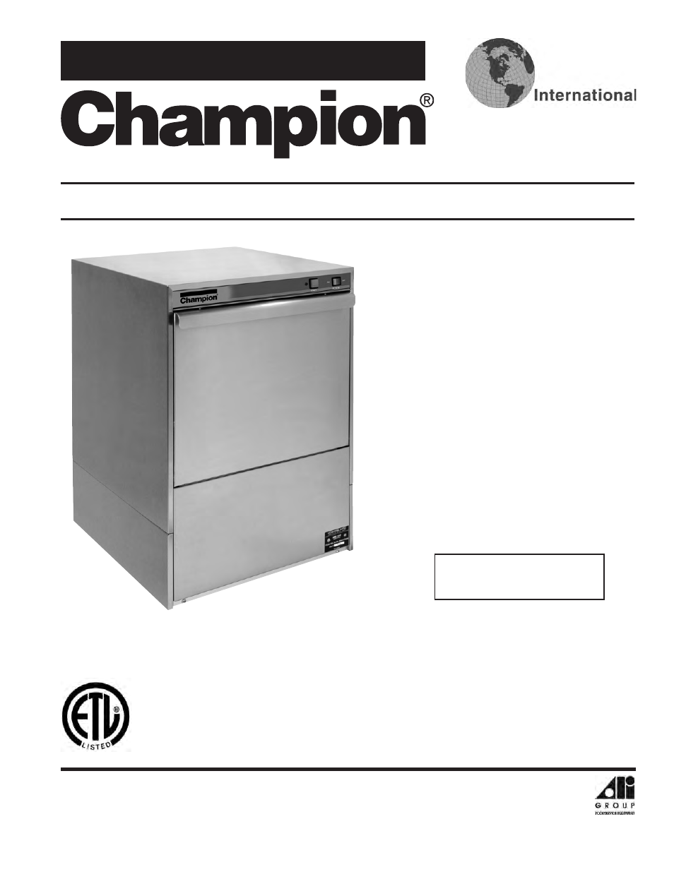 Esiuh351_fc_6911, Lavadora de platos bajo barra de alta temperatura, Manual p/n | CHAMPION IUH351 User Manual | Page 47 / 92