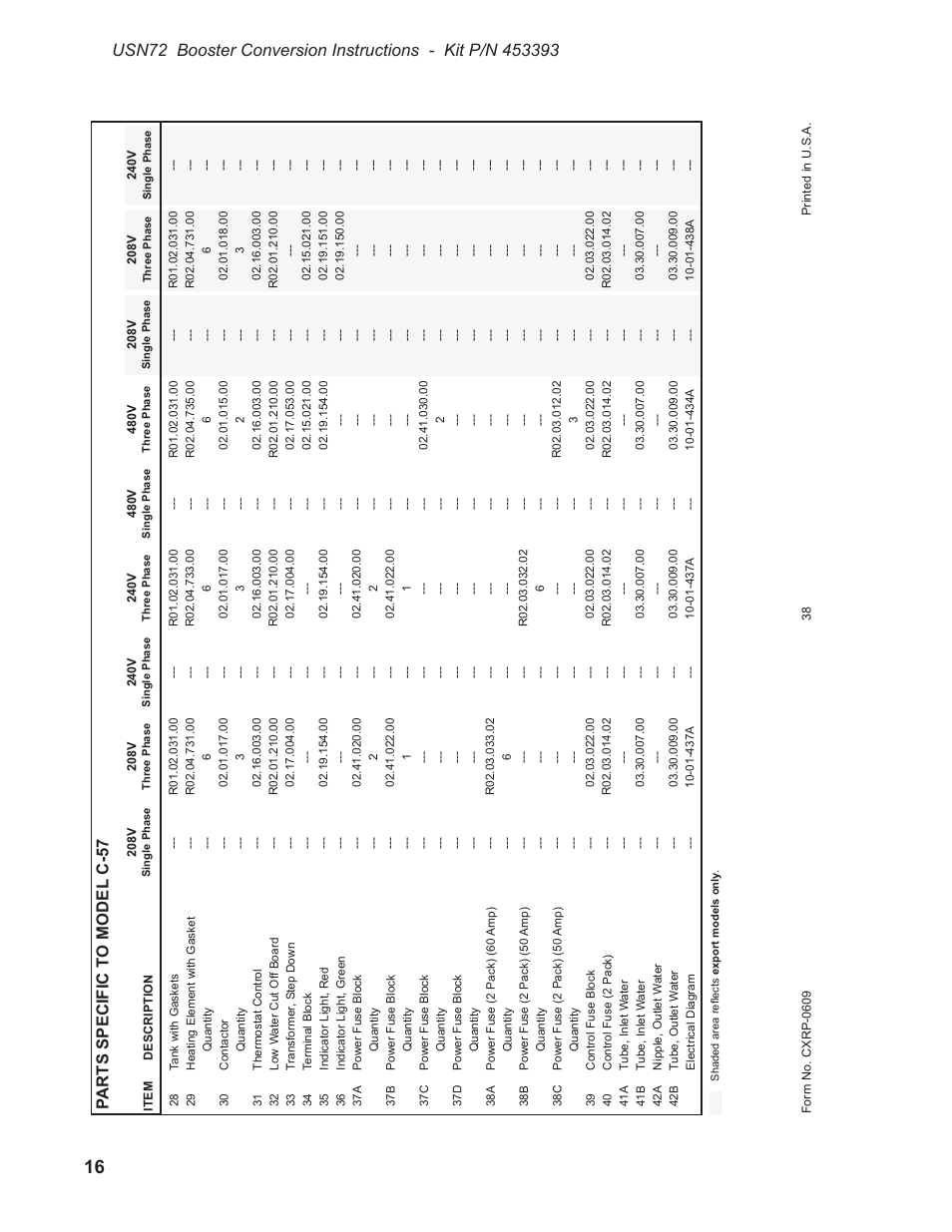 Parts specific to model c-57 | CHAMPION USN72 User Manual | Page 178 / 192
