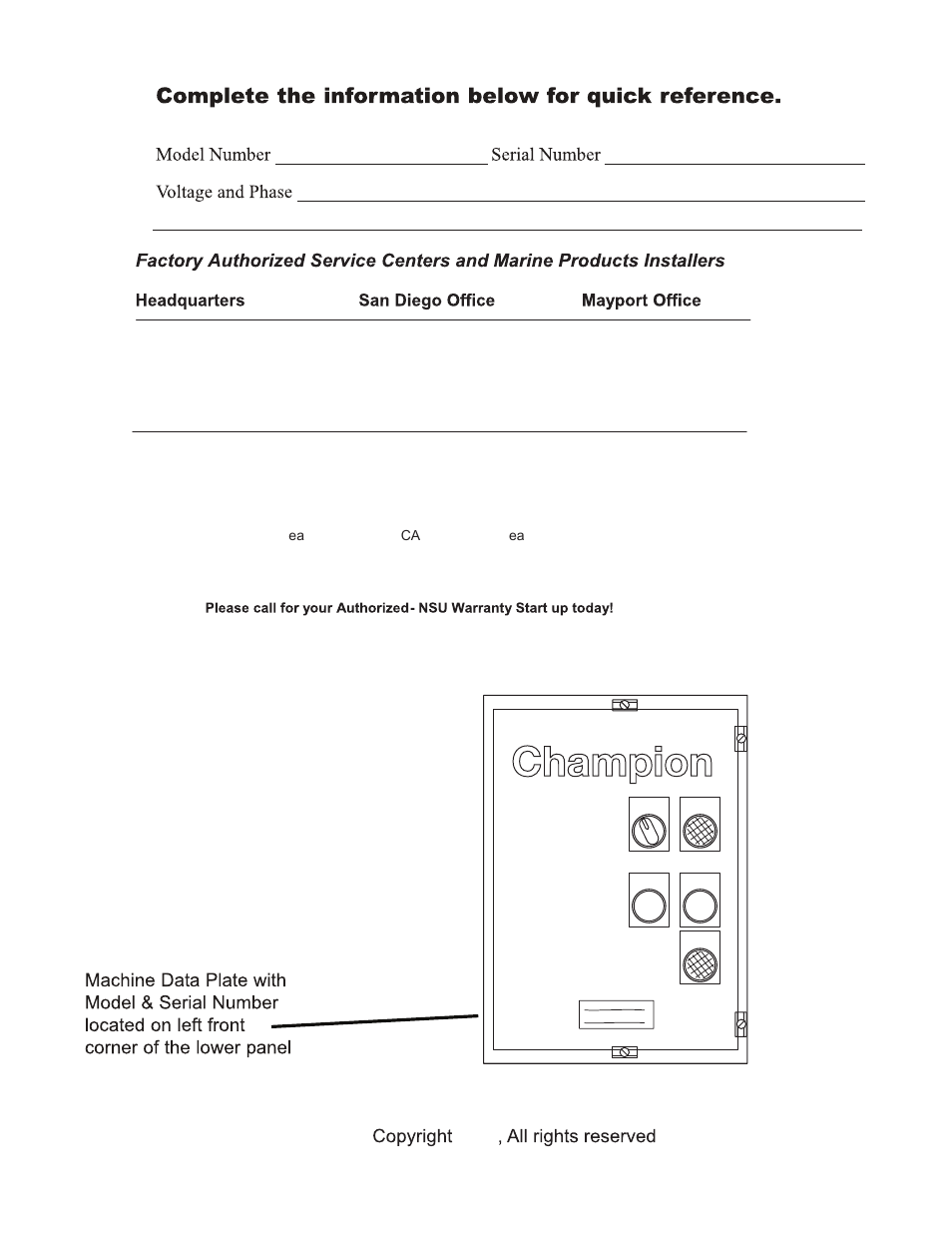 CHAMPION USN72 User Manual | Page 2 / 192