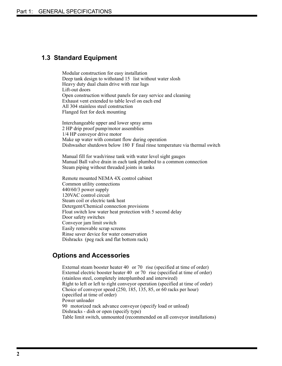 3 standard equipment, Options and accessories | CHAMPION USN72 User Manual | Page 20 / 192